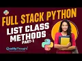 Control Flow List Class Methods Part - 1 Python Full Stack Developer Course Python Tutorial
