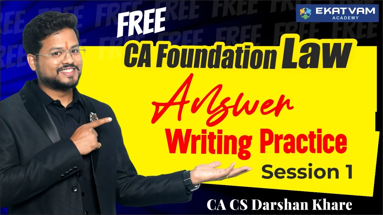 Free CA Exam Answer Writing Batch Lect 1: Concept Of Offer & Technique Of Writing | CA Darshan Khare