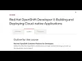 Red Hat OpenShift Developer II Building and Deploying Cloud - Native Applications DO288