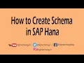 How to Create Schema in SAP Hana SAP Hana schema Creation