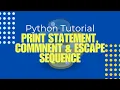 Python Tutorial in Hindi - Print Statement Comments Escape Sequence in Python