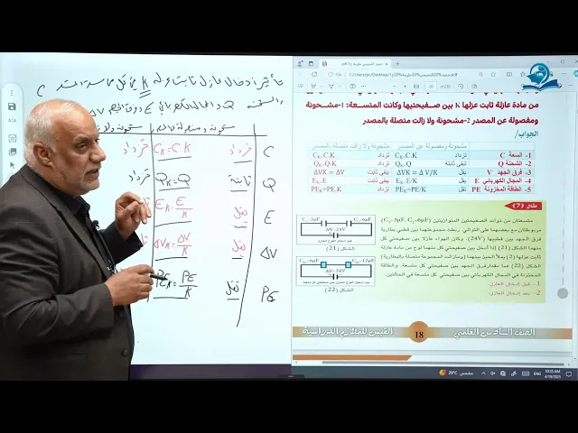 فيزياء السادس الاعدادي - الفصل الأول - المتسعات ج9