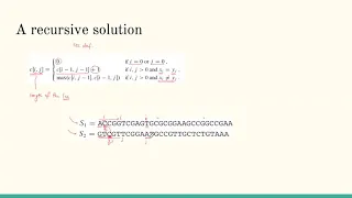 Algorithms Recursive solution for the longest common subsequence problem