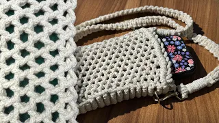 Macrame Phone Bag Tutorial | NEW Easy Pattern (DIY Crossbody Pouch)