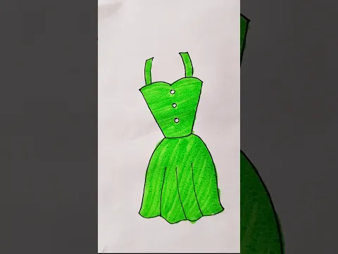 Dress 👗 Easy Drawing For Kids #dress #outfit #kidstvforfun #trending #viral #youtubeshorts #shorts