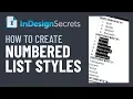 InDesign How-To Create Numbered List Styles Tutorial