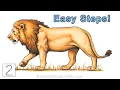 Easy Way to Draw a Lion Using Simple Shapes