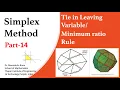 Simplex Method Part 14 Tie in Leaving Ratio