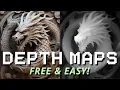 Create DEPTH MAPS from AI images for 3D LASER ENGRAVING