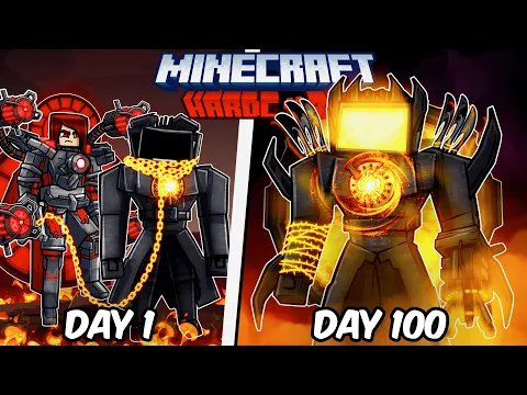 Video Thumbnail: I Survived 100 Days as TITAN TV MAN in Hardcore Minecraft!
