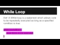 JAVA Programming Tutorials - While Loop