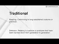 Traditional Meaning