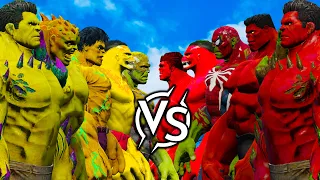 YELLOW HULK TEAM VS RED HULK TEAM BATTLE