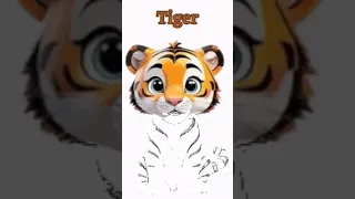 Tiger Pencil Drawing and Coloring