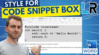 MS Word Create style for code snippet box 2 MINUTES