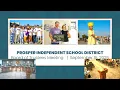 Prosper ISD School Board Meeting September 16 2025