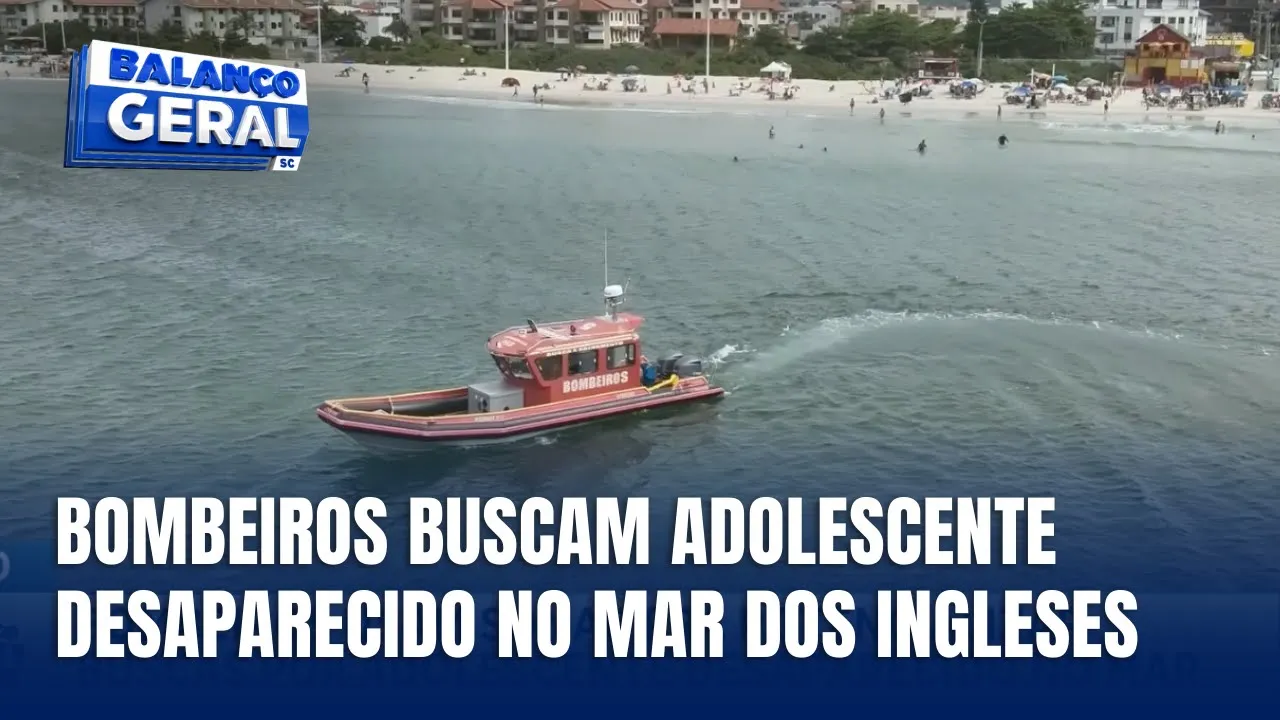 Bombeiros continuam buscas por adolescente desaparecido na Praia dos Ingleses
