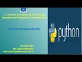 SESSION 04 PYTHON PROGRAMMING IF AND IF ELSE STATEMENT