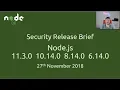 Security Release Brief Node js 11 3 0 10 14 0 8 14 0 6 15 0 Nov 2018