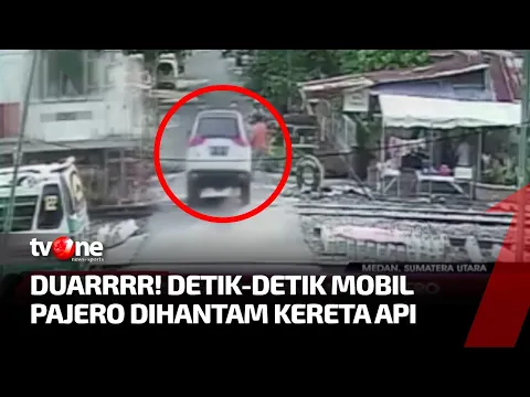 Detik-detik Mobil Pajero Dihantam Kereta Pembawa BBM Akibat Menerobos Rel