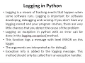 Python Part22 Assertion Error Logging in Python