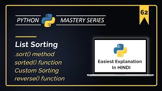 Python List Sorting Explained in Hindi sort sorted Custom Sorting Beginner Tutorial