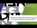 Text Summarization using Natural Language - Machine Learning IEEE Projects Pantech elearning