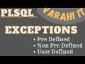 Exceptions Oracle PLSQL VARAHI IT