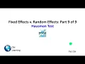 Panel Data Regression 9of9 - Hausman Test