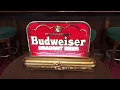 Budweiser Beer Reverse Glass Back-Lit Advertising Sign SOLD FOR 399