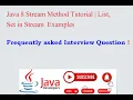 Java 8 Stream Method Tutorial List Set in Stream Examples