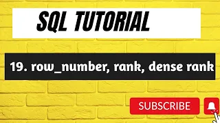 19 RANK DENSE - RANK ROW