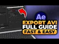 How To Export AVI in After Effects 100 WORKS NO Yapping To The Point FAST EASY