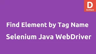Find element by Tag Name Selenium Java