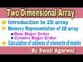 Introduction to Two Dimensional 2D arrays Memory representation and implementation of 2D array