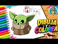 Draw and Color Grogu Baby Yoda Star Wars Drawings for Kids