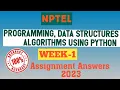 Programming Data Structures and Algorithms using Python NPTEL week 1 answers 2023