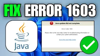 How To Fix Java Update Error 1603 Windows 10 11