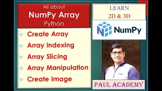 NumPy Array Complete Basic Tutorial 1D 2D 3D array Manipulation slicing indexing concatenation