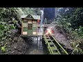 Download Lagu How To Build Bamboo House on the Waterfall, Bushcraft Building Life / Bushcraft Alone #18