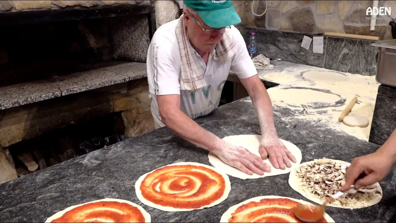 Italian Grandma Makes Pizza and Pizza Sauce. 