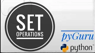 pyBasics 50 Set operations in python pyGuru