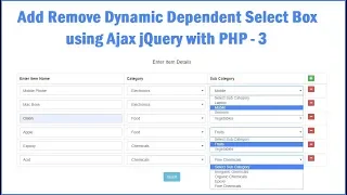 jQuery Add or Remove Dynamic Dependent Select Box using PHP Ajax - 3