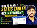 How to Handle Static Tables in Playwright Rows Columns Cell Data