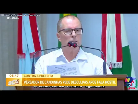 Vereador de Canoinhas pede "desculpa" após falas hostis contra a prefeita do município