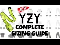NEW 20 YEEZY COM Merch Complete SIZING GUIDE