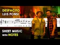 Despacito - Luis Fonsi | Sheet Music with Easy Notes for Recorder, Flute, Violin Beginners Tutorial