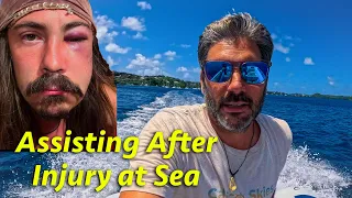 Sailors Helping Sailors – Head Injury After Dangerous Crash Jibe! (Calico Skies Sailing, Ep 256)