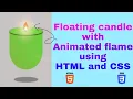Animated flowing candle with animated flame using html and CSS only code in description