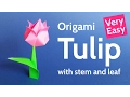 Origami Tulip Flower Easy Tutorial for Valentine s Day Mother s Day and Spring